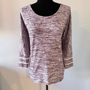 Market & Spruce Maroon and Cream Striped Top